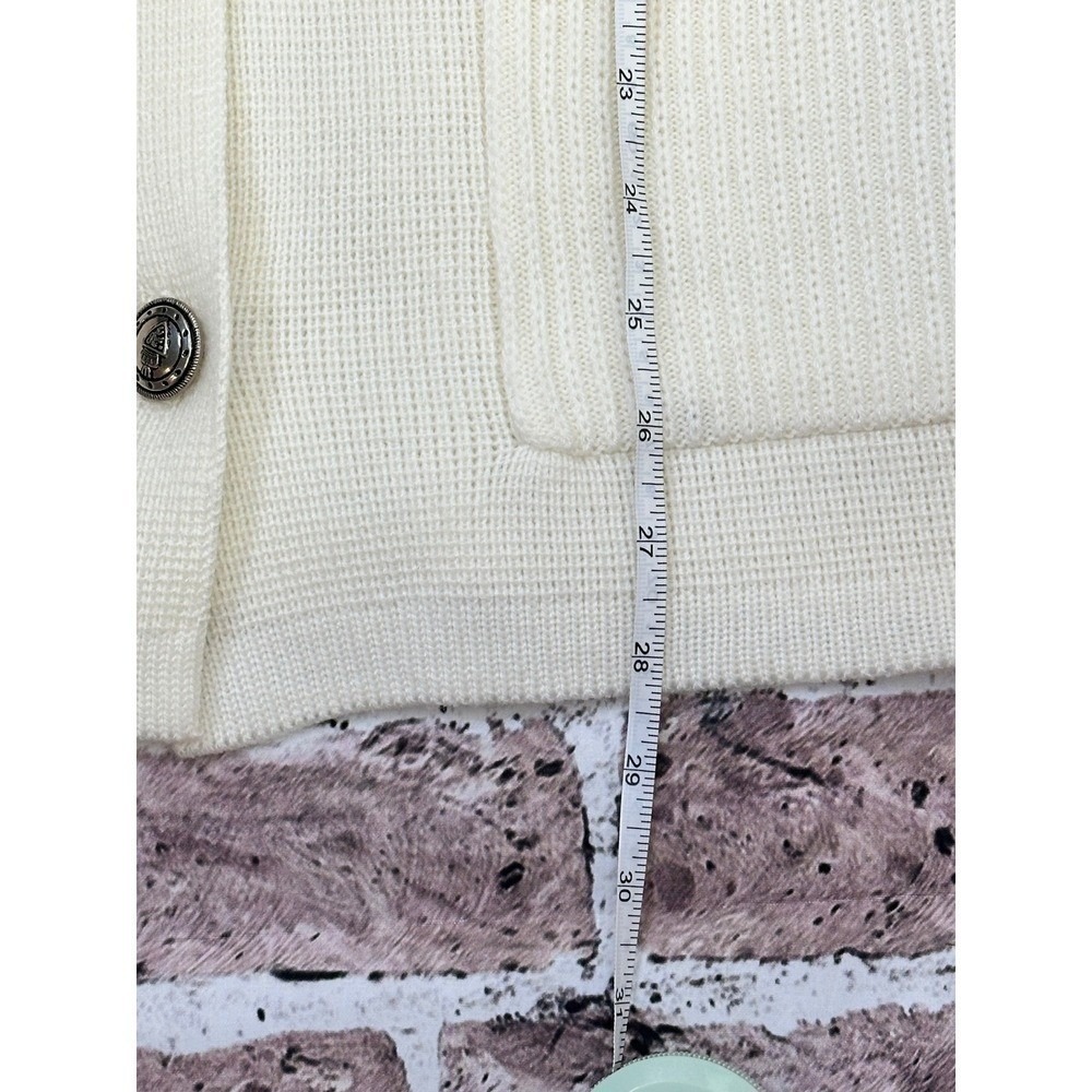 Jason Maxwell Vintage 90s Cream Knit Blazer Cardigan Grandpa Core Old Money L - Picture 11 of 15